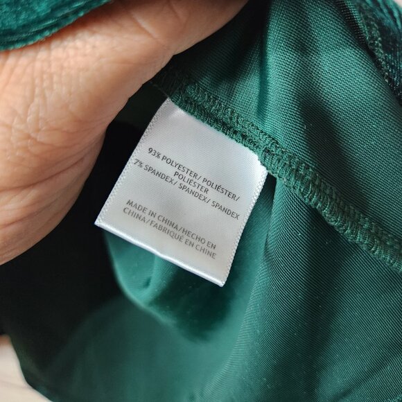 Modcloth Crushed Velvet Blouse Long Sleeve Beyond Basic Green Top Size 2X - Picture 7 of 14